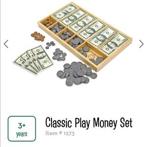 Melissa and Doug play money set.